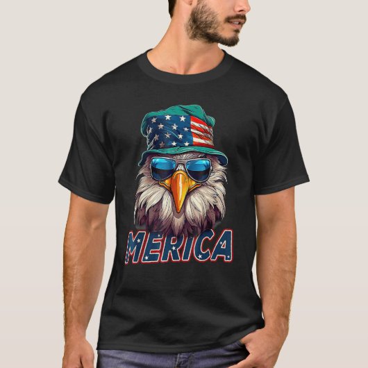 Merica Eagle Patriotic USA Eagle Of Freedom 4th Of T-shirt (Voorkant)