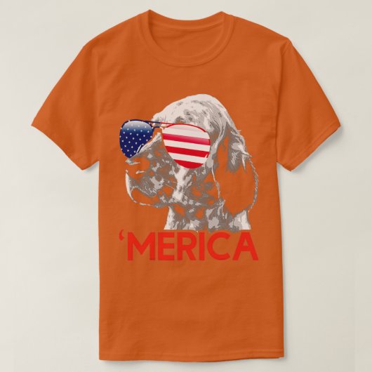 Merica English Setter American Flag (2) T-shirt (Design voorkant)