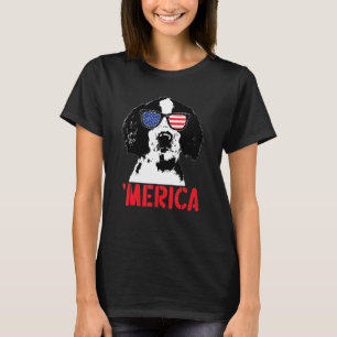 Merica Englisth Springer Spaniel Amerikaanse vlag  T-shirt