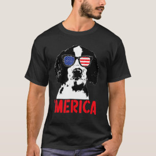 Merica Englisth Springer Spaniel Amerikaanse vlag  T-shirt