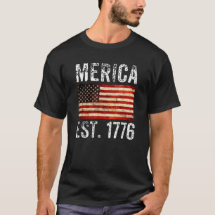 MERICA est 1776 4 juli Amerika Vrijheid T-shirt