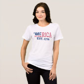 "merica Est. 1776 Patriottisch-Amerikaans Tri-Blend Shirt (Voorkant volledig)