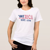 "merica Est. 1776 Patriottisch-Amerikaans Tri-Blend Shirt (Voorkant)