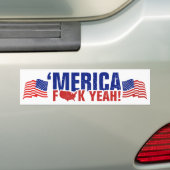Merica Fck Ja. Funny and Patriotic Bumpersticker (Op auto)