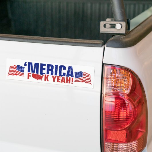 Merica Fck Ja. Funny and Patriotic Bumpersticker (Op Truck)