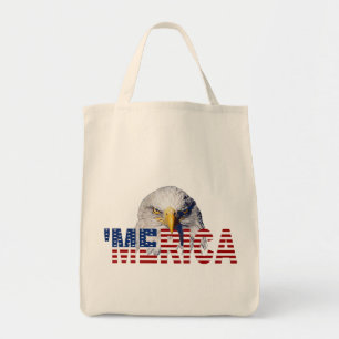 "MERICA Flag and Eagle Canvas tas