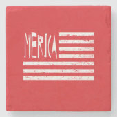 Merica Flag Stenen Onderzetter (Voorkant)