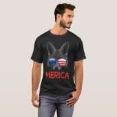 Merica Fox American Flag 4 juli T-shirt (Voorkant volledig)