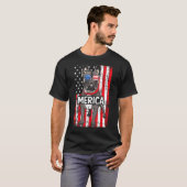 Merica Franse Bulldog VS Amerikaanse vlag Cool Dog T-shirt (Voorkant volledig)