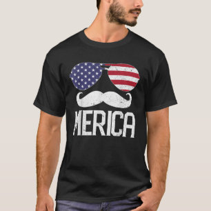 Merica Funny 4th of July Amerikaanse Vlag Amerika T-shirt