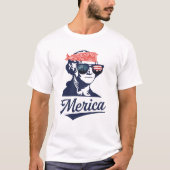 Merica George Washington Funny Patriotic T-shirt (Voorkant)