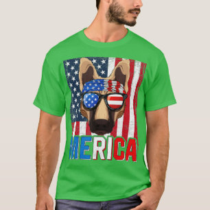 Merica German Shepher Dog op 4 juli Gifts Americ T-shirt