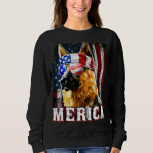 Merica German Shepherd American Flag4th van juli Trui