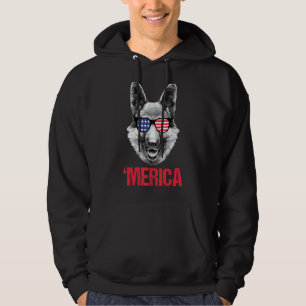 Merica German Shepherd American Flag Sunbribril 4t Hoodie