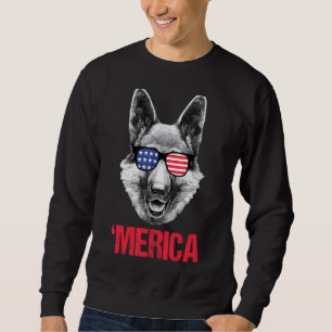 Merica German Shepherd American Flag Sunbribril 4t Trui