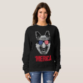 Merica German Shepherd American Flag Sunbribril 4t Trui (Voorkant volledig)