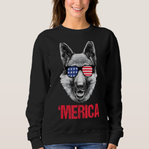 Merica German Shepherd American Flag Sunbribril 4t Trui