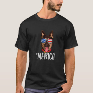 Merica German Shepherd Dog 4/th of Juli American F T-shirt