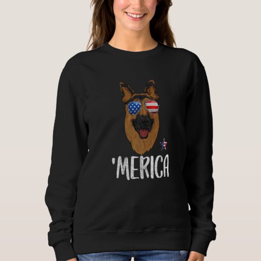 Merica German Shepherd Dog 4/th of Juli American F Trui (Voorkant)
