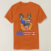 Merica German Shepherd Dog American Flag 4th of Ju T-shirt (Design voorkant)