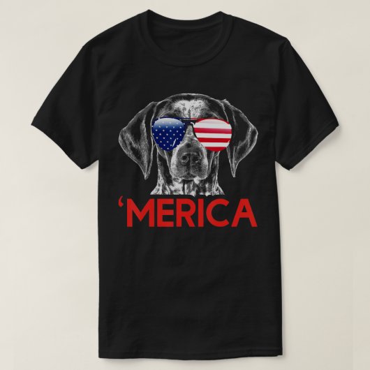 Merica German Shorthaired Pointer American Flag T-shirt (Design voorkant)