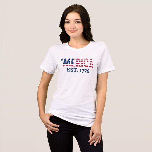 'merica Gesticht 1776 Patriottisch Amerikaans Tri-Blend Shirt (Voorkant volledig)