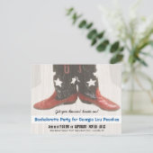 Merica Girl Red White Blue Boots Bachelorette Kaart (Staand voorkant)