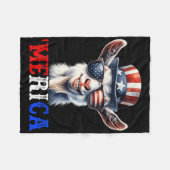Merica Goat Patriotic 4th of July Grappige Kinder  Fleece Deken (Voorkant (Horizontaal))