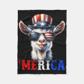 Merica Goat Patriotic 4th of July Grappige Kinder  Fleece Deken (Voorkant)
