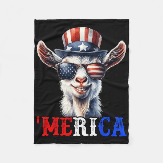 Merica Goat Patriotic 4th of July Grappige Kinder  Fleece Deken (Voorkant)