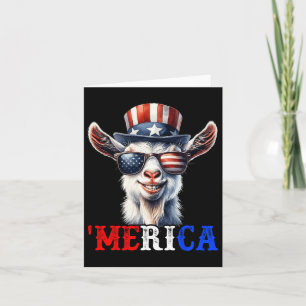 Merica Goat Patriotic 4th of July Grappige Kinder Kaart
