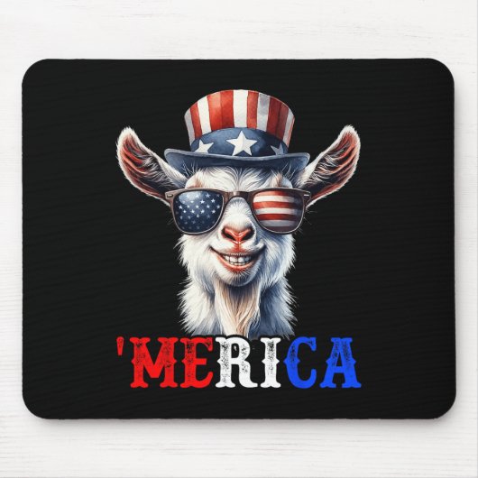 Merica Goat Patriotic 4th of July Grappige Kinder Muismat (Voorkant)