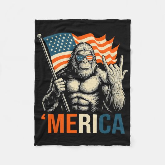 ‘merica Gorilla Flag Sungles Funny Patriotic  Fleece Deken (Voorkant)
