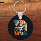‘merica Gorilla Flag Sungles Funny Patriotic  Sleutelhanger (Voorkant)