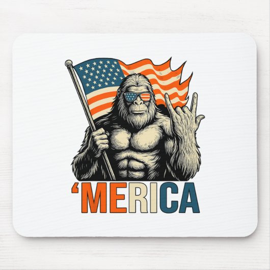 ‘merica Gorilla Vlag Zonnebril Funny Patriottisch  Muismat (Voorkant)