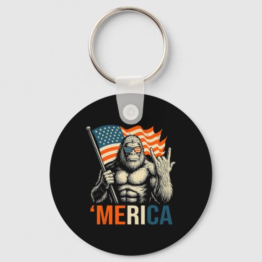 ‘merica Gorilla Vlag Zonnebril Funny Patriottisch Sleutelhanger (Voorkant)