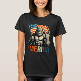 ‘merica Gorilla Vlag Zonnebril Funny Patriottisch  T-shirt