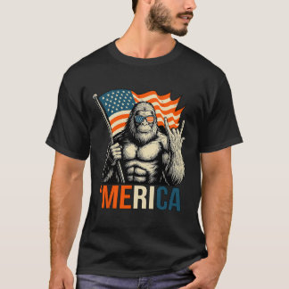 ‘merica Gorilla Vlag Zonnebril Funny Patriottisch  T-shirt