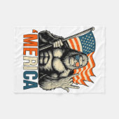 ‘merica Gorilla Vlag Zonnebril Grappig Patriottisc Fleece Deken (Voorkant (Horizontaal))