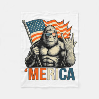 ‘merica Gorilla Vlag Zonnebril Grappig Patriottisc Fleece Deken
