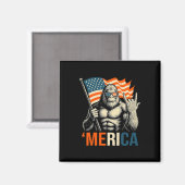 ‘merica Gorilla Vlag Zonnebril Grappig Patriottisc Magneet (Voorkant / Achterkant)