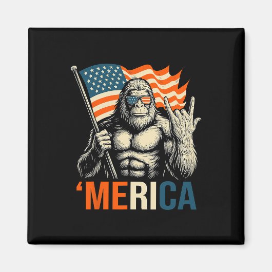 ‘merica Gorilla Vlag Zonnebril Grappig Patriottisc Magneet (Voorkant)
