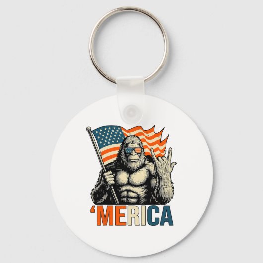 ‘merica Gorilla Vlag Zonnebril Grappig Patriottisc Sleutelhanger (Voorkant)
