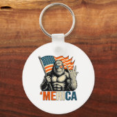 ‘merica Gorilla Vlag Zonnebril Grappig Patriottisc Sleutelhanger (Voorkant)