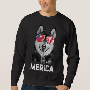Merica Grappige Siberische Husky Puppy Hond Amerik Trui