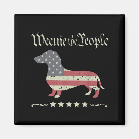 Merica Hond Dachshund Vintage Weenie Het Volk Magneet (Voorkant)