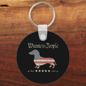 Merica Hond Dachshund Vintage Weenie Het Volk Sleutelhanger (Voorkant)