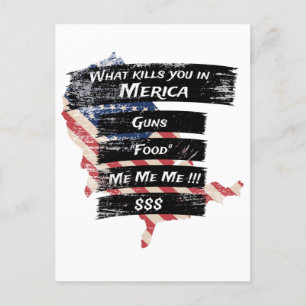 Merica Humor America USA Funny Patriotisme Briefkaart