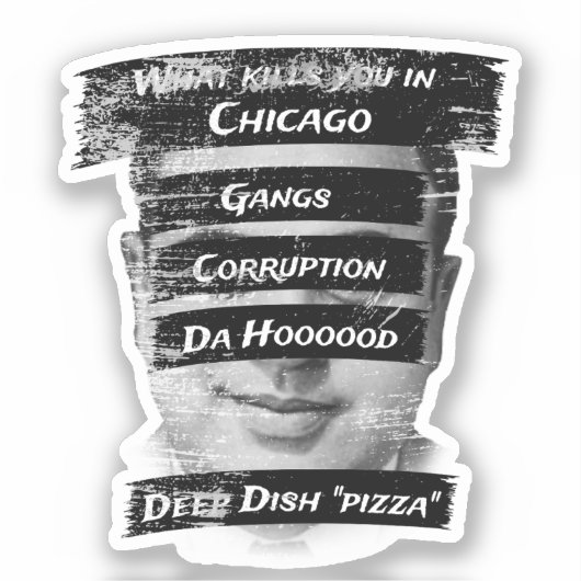 Merica Humor America USA Funny Patriotisme Chicago Sticker (Voorkant)