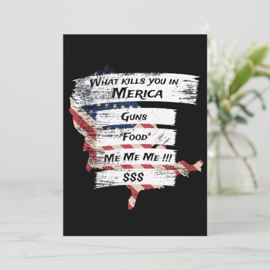 Merica Humor America USA Funny Patriotisme Kaart (Staand voorkant)